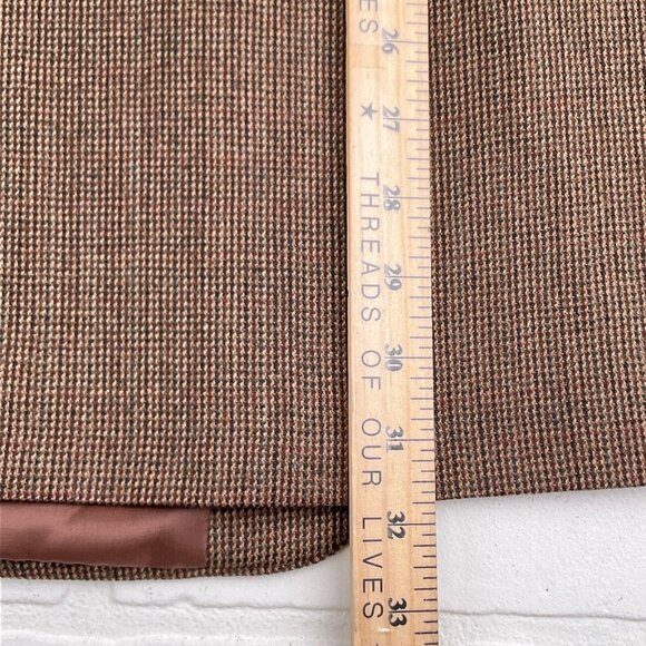 Chaps Blazer Men 46R Brown Red Houndstooth Lambswool Classic Career Jacket - Picture 14 of 15